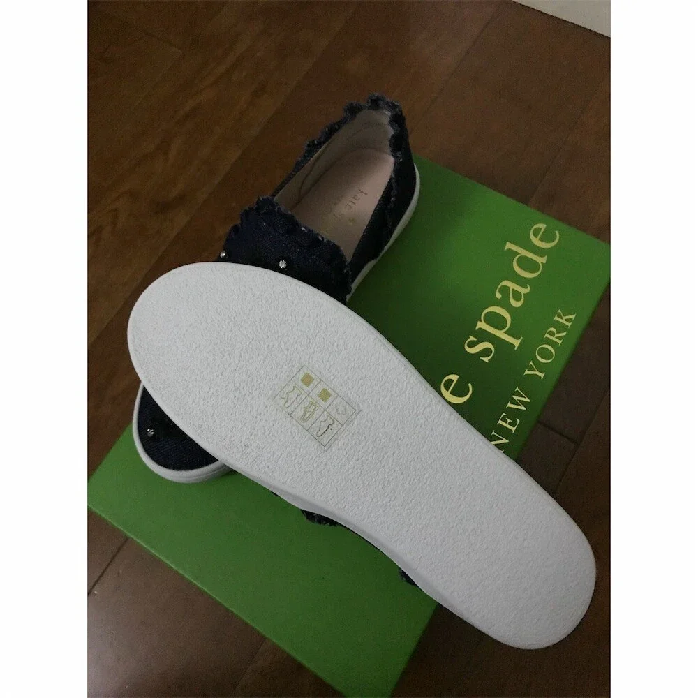 Kate Spade New York Louise Womens Slip-On Sneakers Floral Embellished Size 6